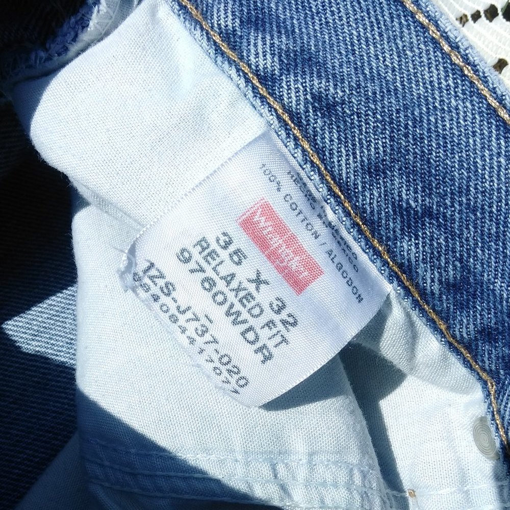 35 x 32 Men's Wrangler Denim Jeans H#0323 Relaxed Fit